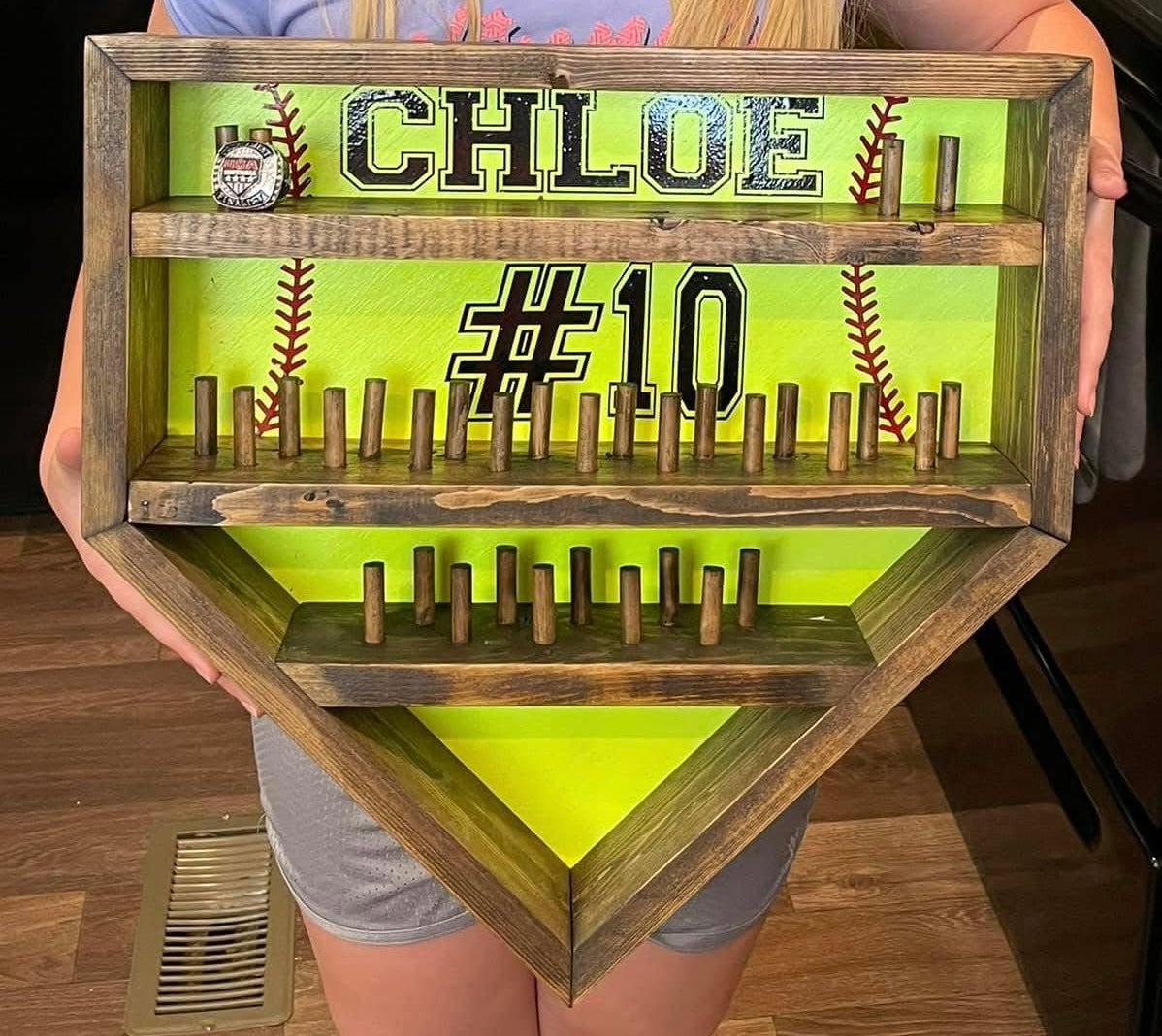 Custom Baseball/Softball Wood Ring Holder