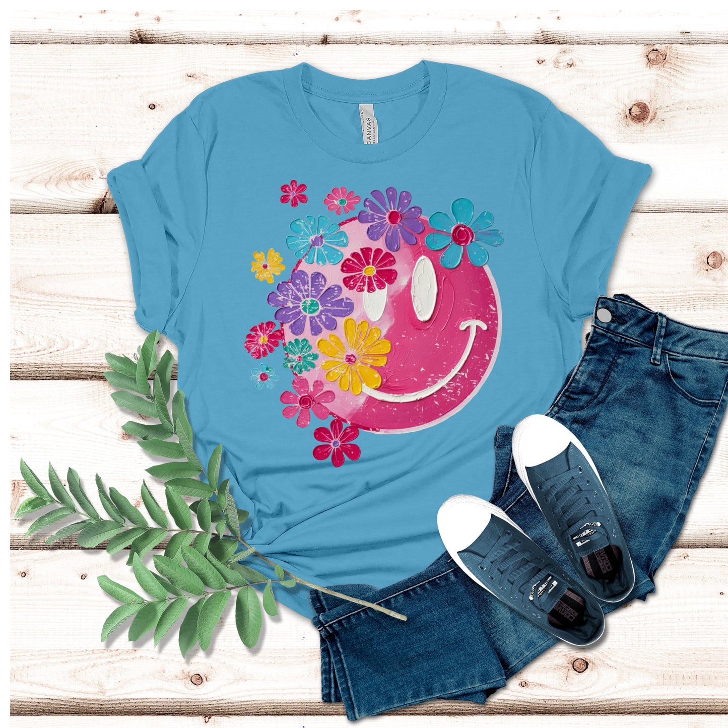 Floral Smiley Face Shirt