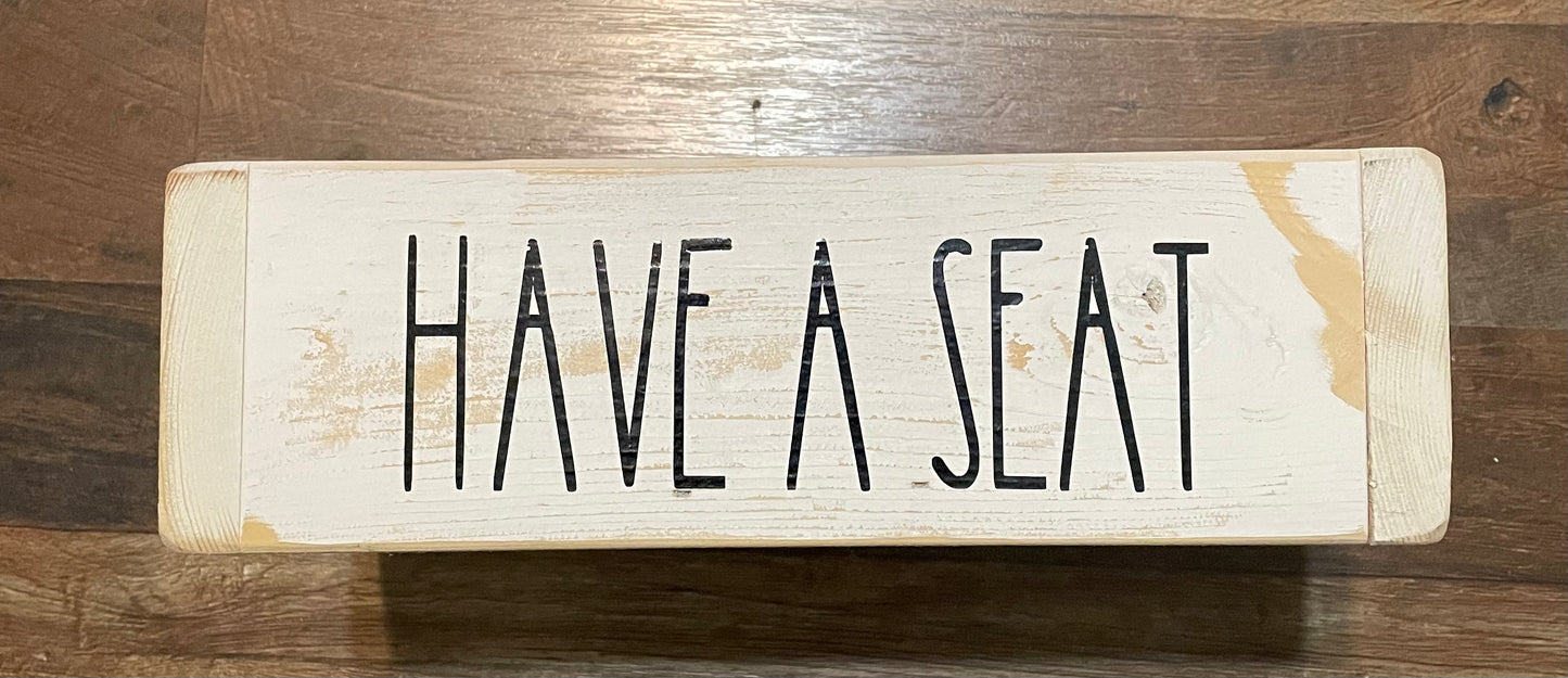 “Have A Seat” farmhouse style bathroom toilet caddy