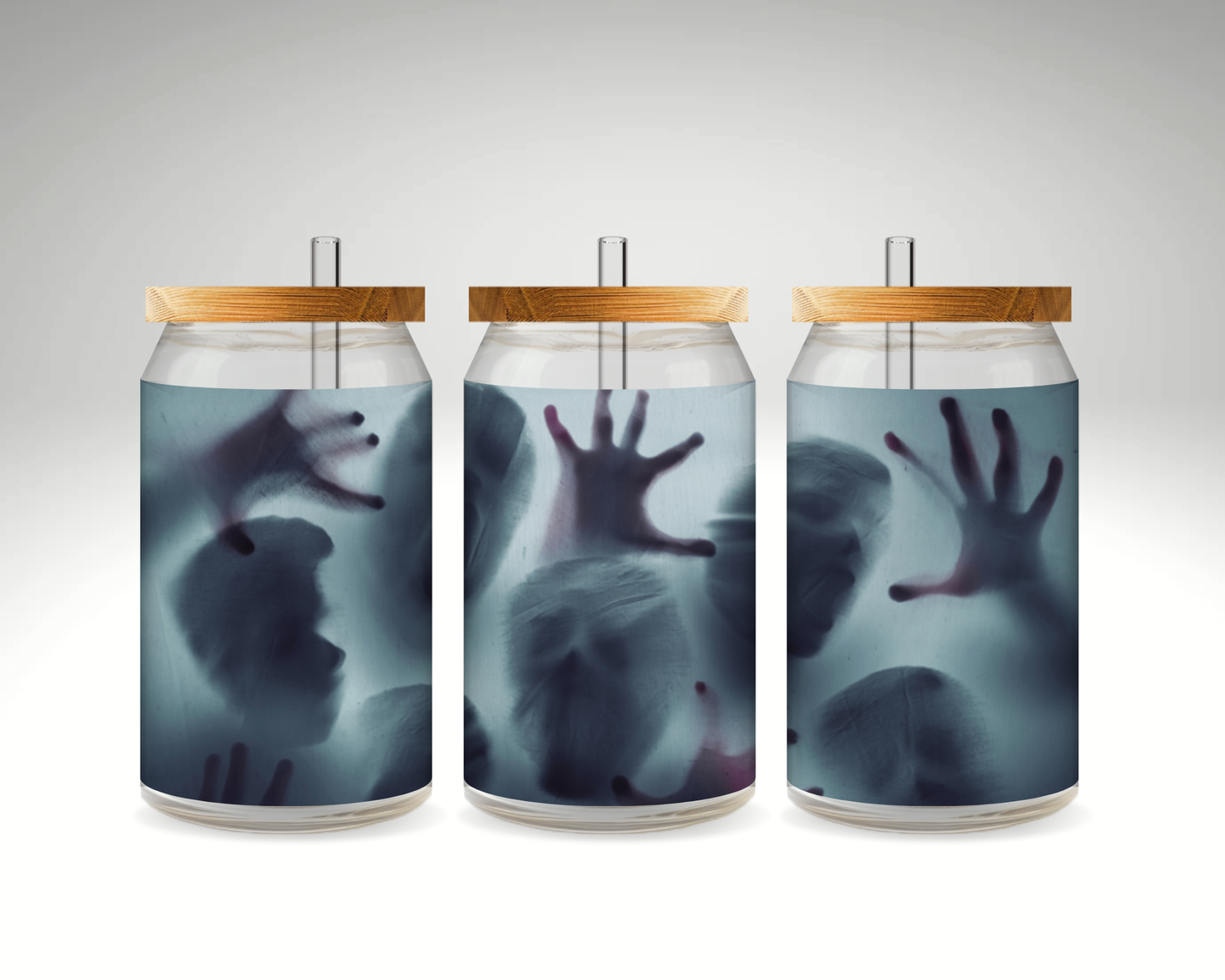 Halloween Ghosts 16 oz Glass Can (RTS)