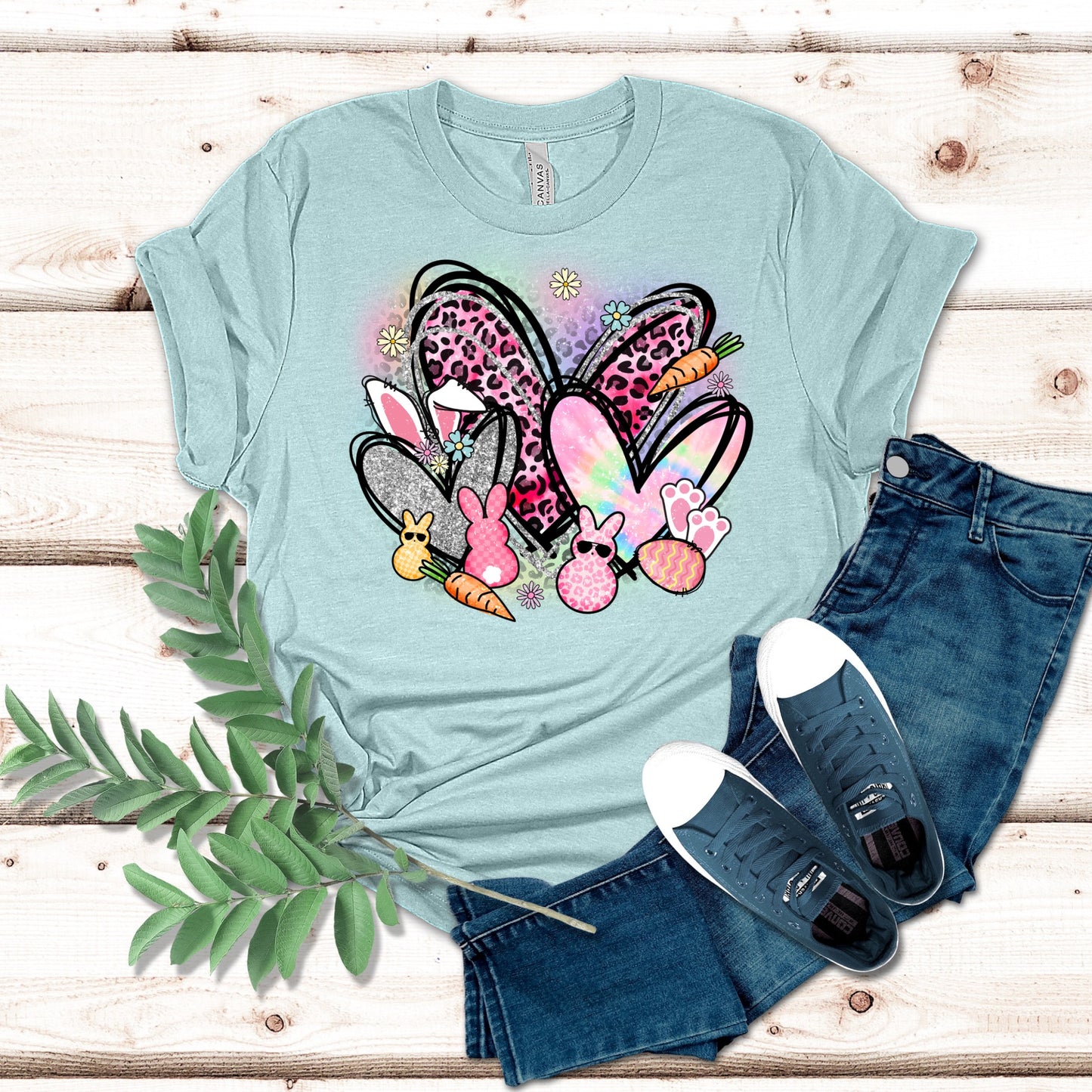 Heart and Bunny Ears Easter Shirt