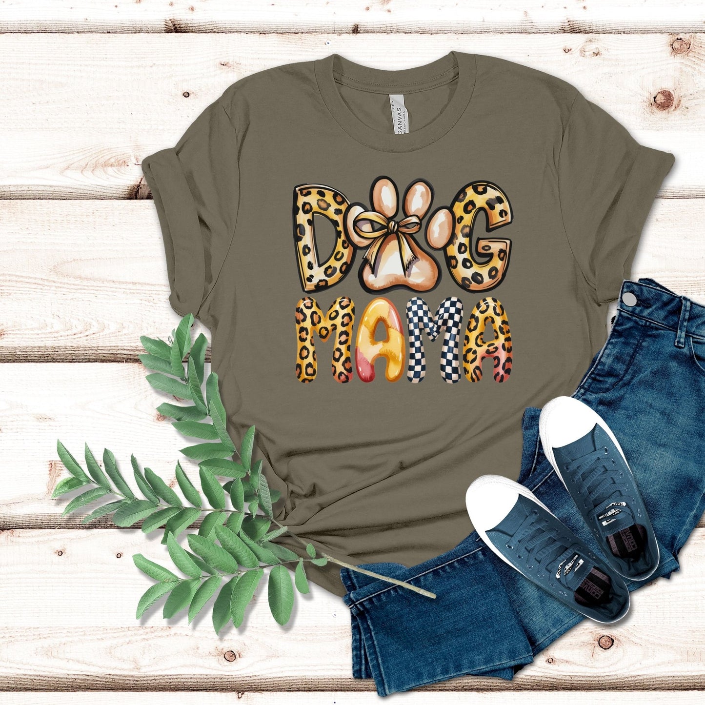 Dog Mama with Paw Print Shirt