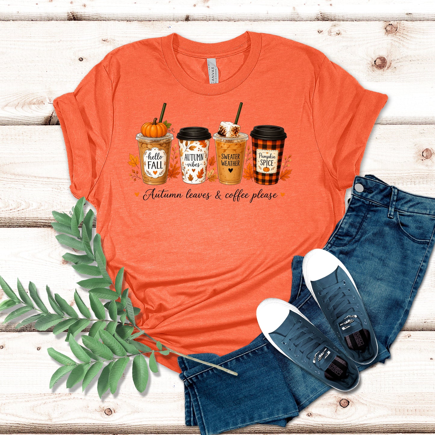 Autumn Leaves & Coffee Please Shirt