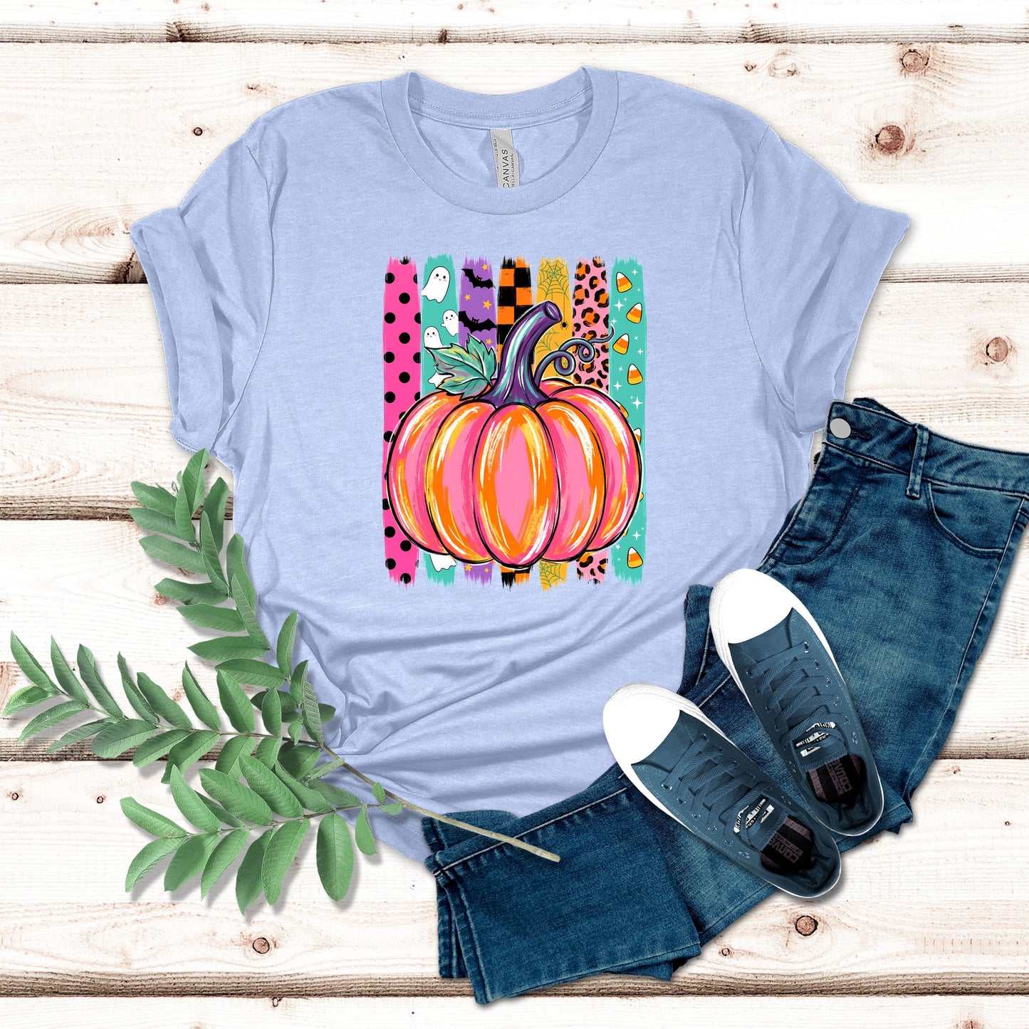 Brushstroke Pink and Orange Pumpkin Shirt