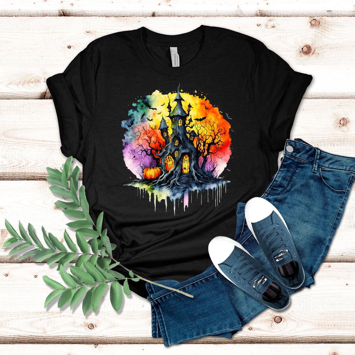 Rainbow Spooky House Halloween Shirt
