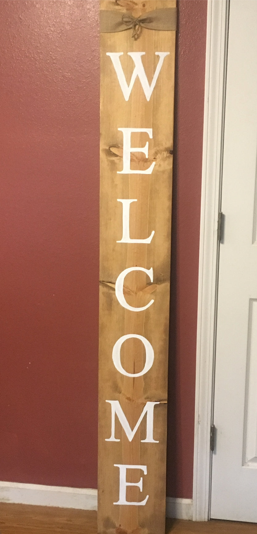 Custom Welcome Sign Door Leaner