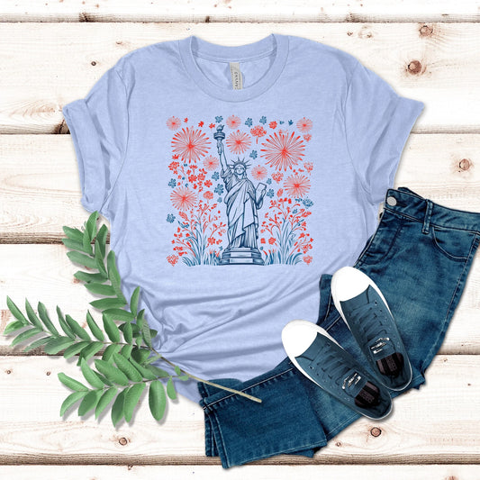 Fireworks and Statue of Liberty Shirt