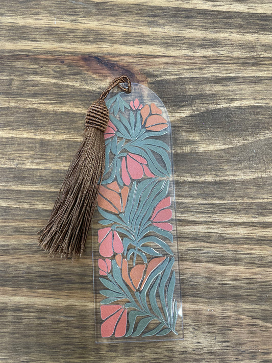 Acrylic Bookmark Neutral Tropical Floral
