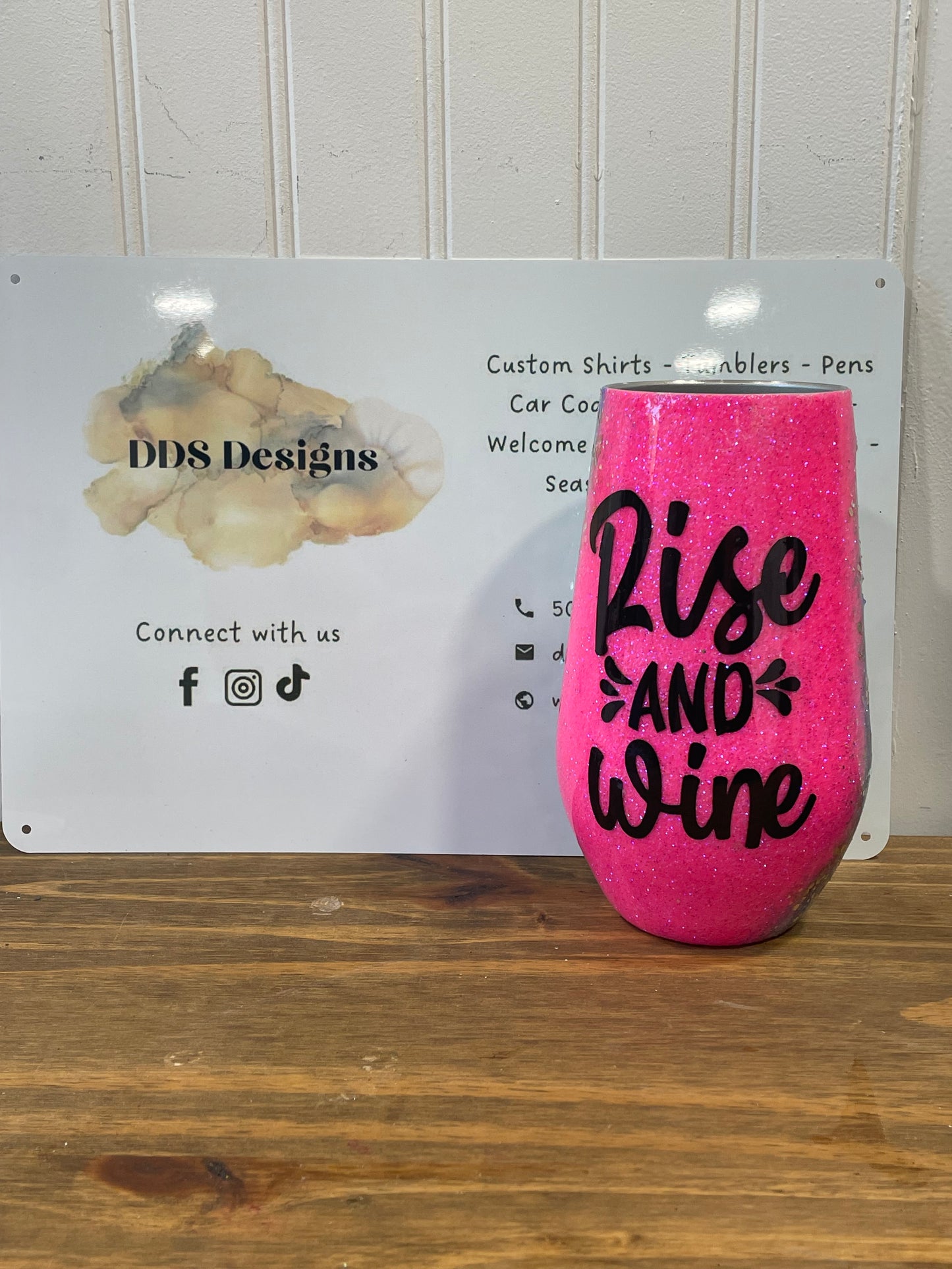 Rise and Wine Leopard Glitter Tumbler (Ready to Ship)
