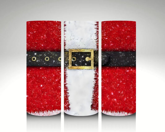 Fuzzy Santa Belt 20 oz Straight Tumbler (RTS)