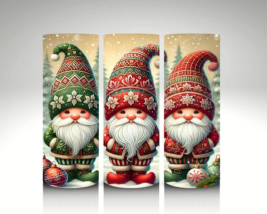 Christmas Gnomes Neutral 20 oz Straight Tumbler (RTS)