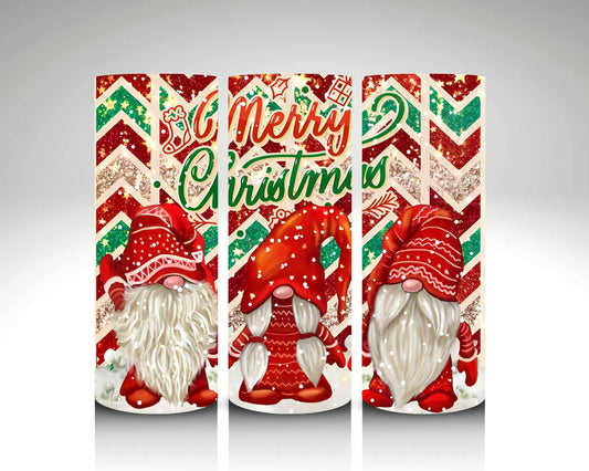 Merry Christmas Gnomes 20 oz Straight Tumbler (RTS)