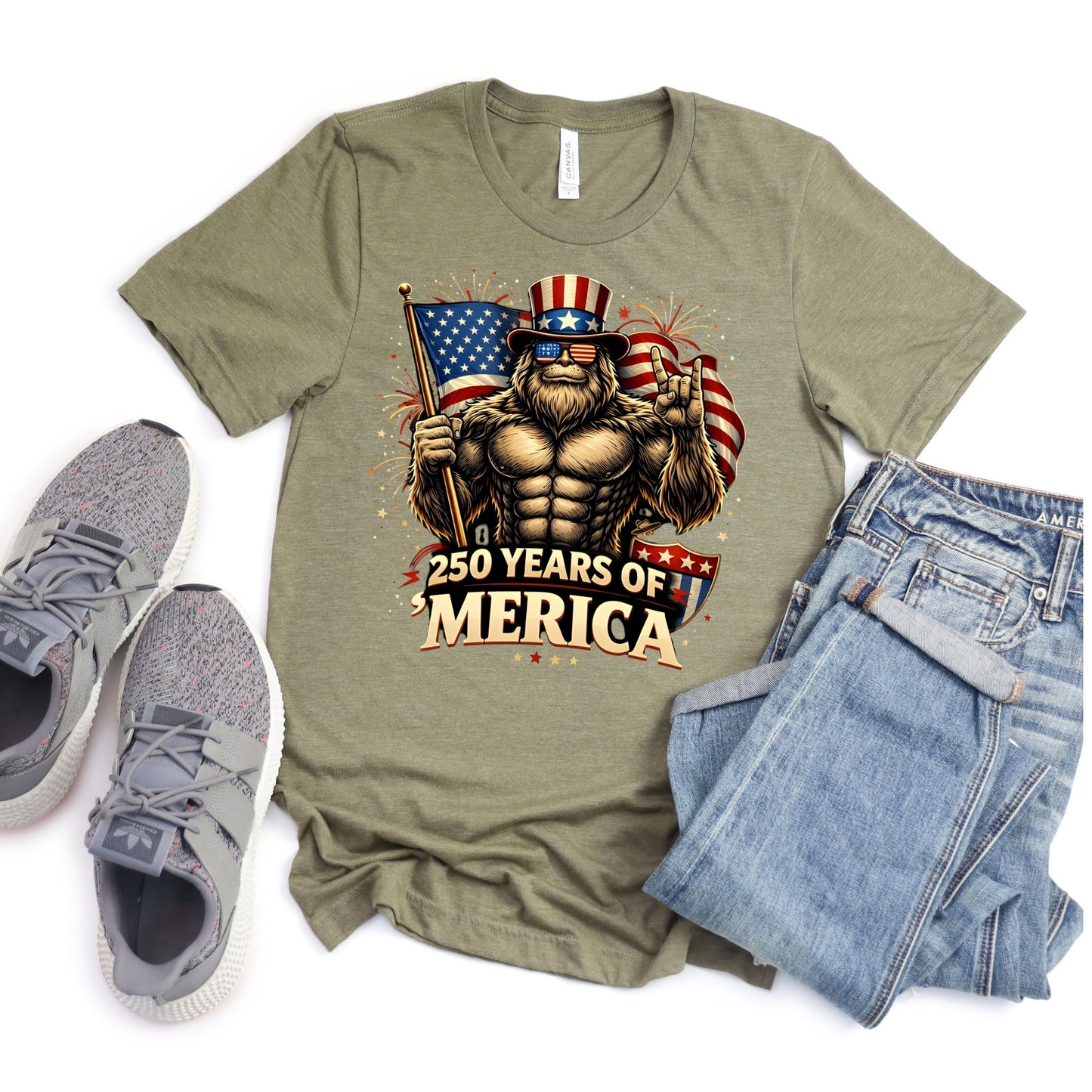 Bigfoot 250 Years of America Patriotic Shirt