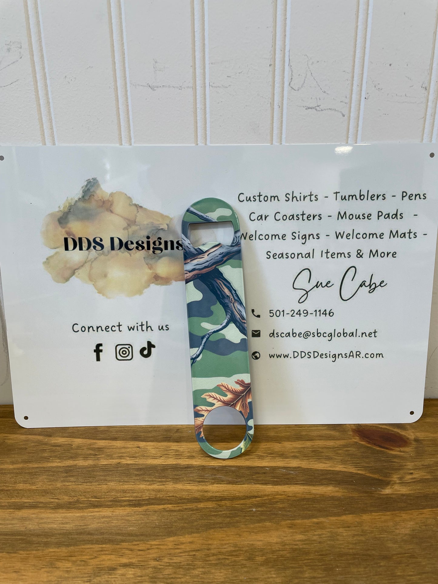 Camo Stainless Steel Flat Beer Bottle Opener (RTS)