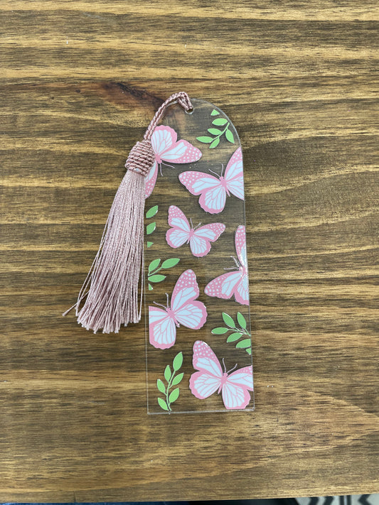 Acrylic Bookmark Pink Butterfly