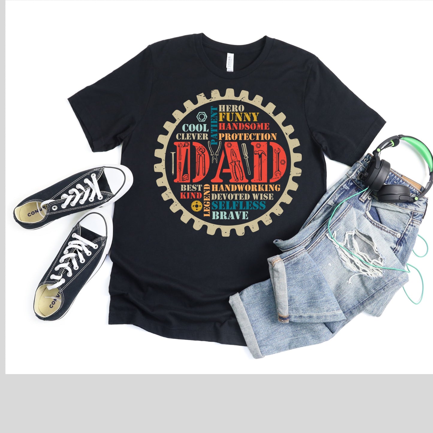 Dad Word Art Gear T Shirt