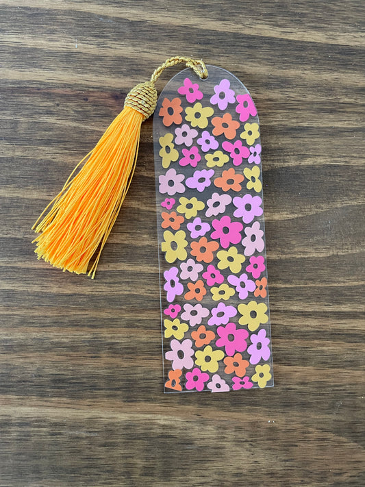 Acrylic Bookmark Pink, Yellow and Orange Flower