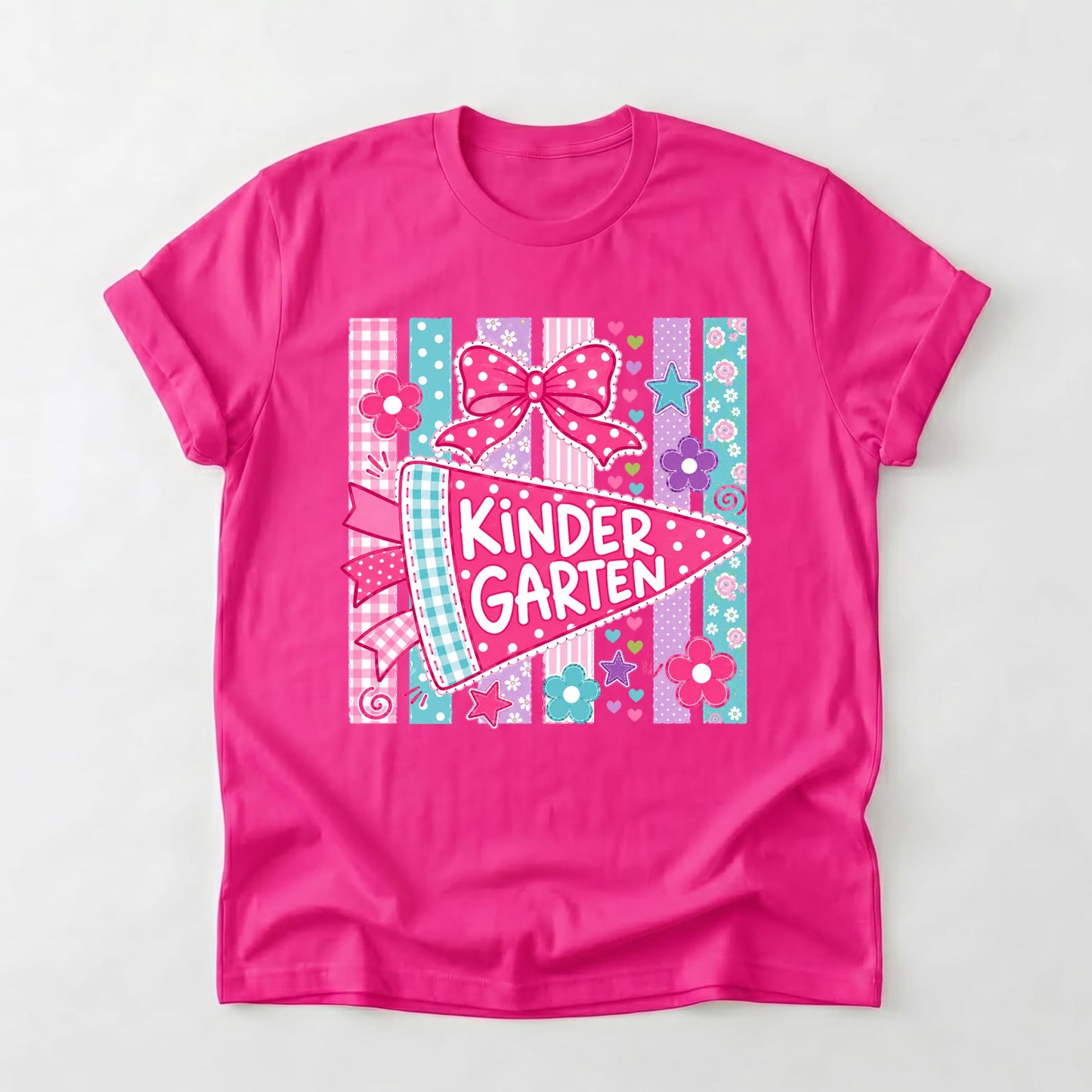 Striped Floral Flag Kindergarten Shirt