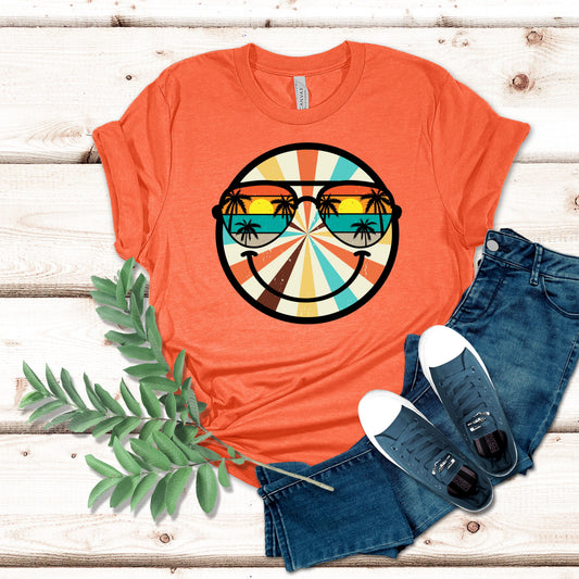 Retro Smiley Face Sunset Shirt