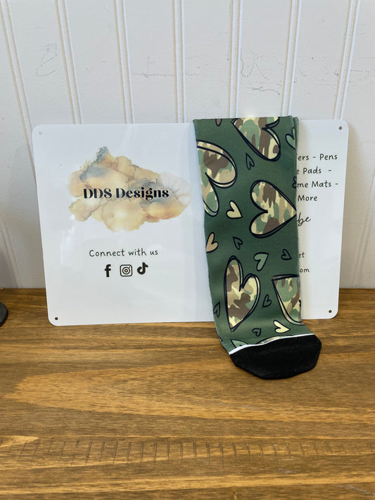 Valentine Camo Heart Socks (Large) (RTS)