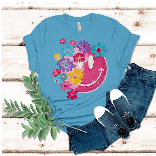 Floral Smiley Face Shirt