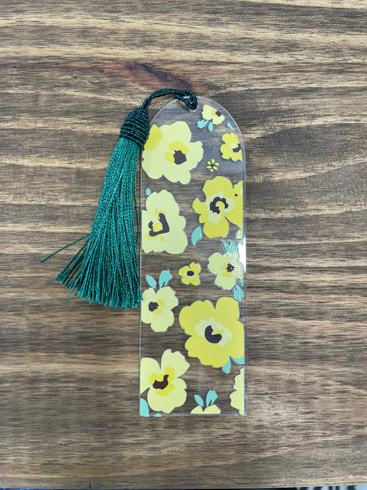 Acrylic Bookmark Yellow Floral