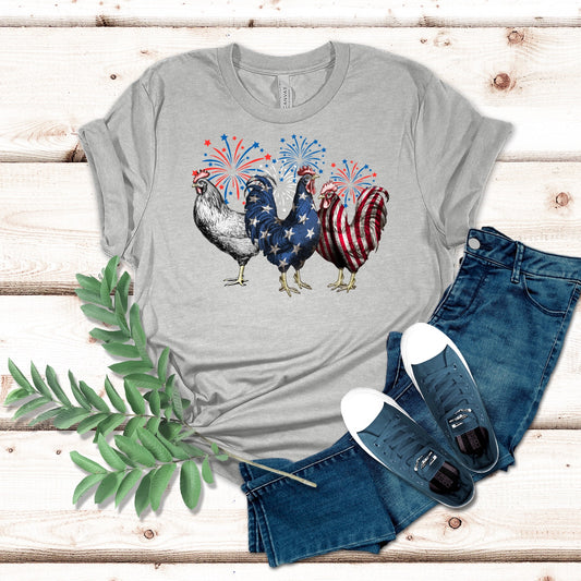 Fireworks Chicken Patriotic Shirt