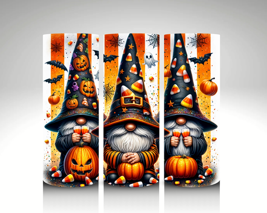 Candy Corn Gnome Halloween 20 oz Straight Tumbler (RTS)