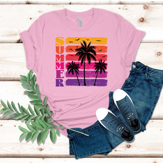 Summer and Palm Tree Block Shirt