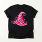 Pink Witches Hat Breast Cancer Awareness Shirt (Solid or Outline)
