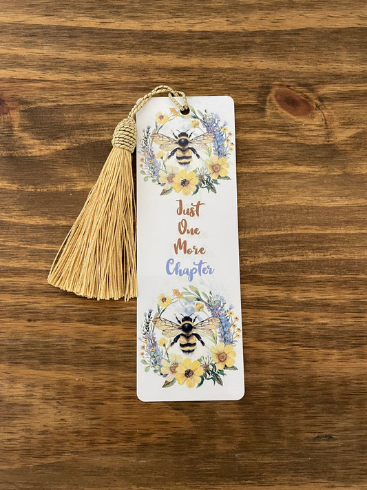 Just One More Chapter Bee Metal Bookmark