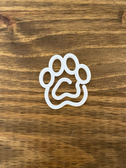 Single Jumbo Paw Print Paper Clip/Bookmark