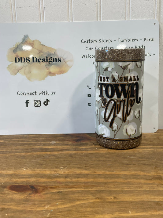 16 oz Straight Just a Small Town Girl Glitter Tumbler (Ready to Ship)