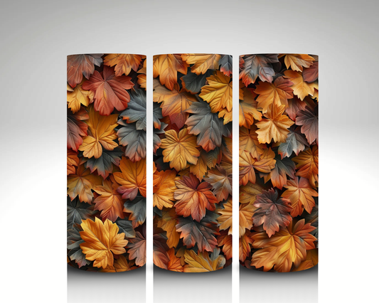 Fall Leaves 3D 20 oz Straight Tumbler (RTS)