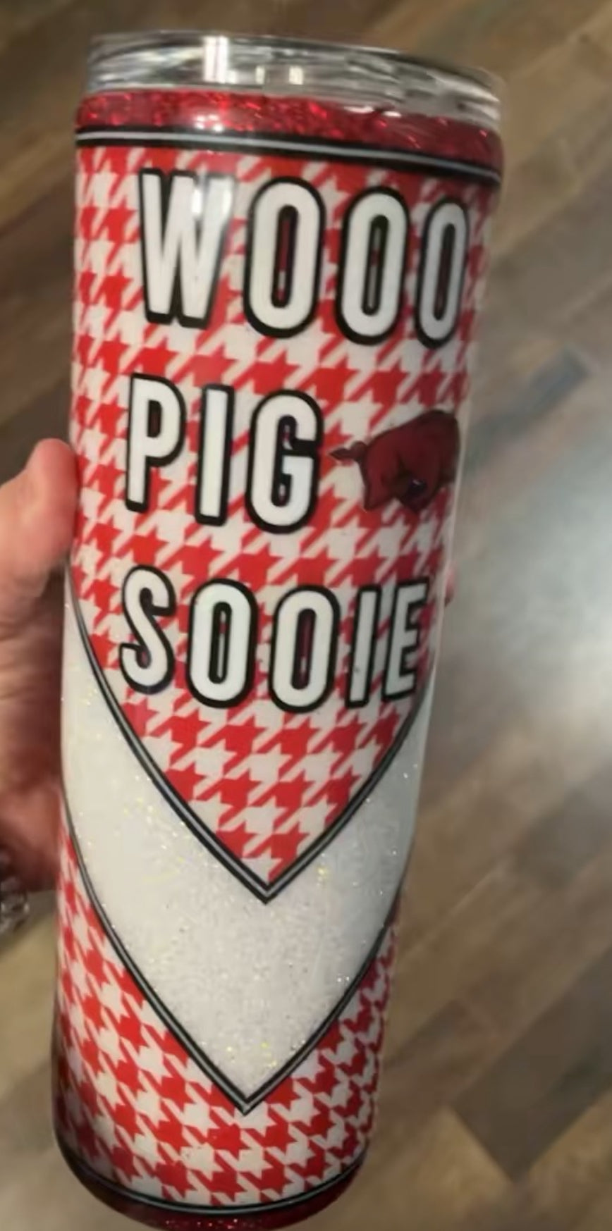 20 oz Woo Pig Glitter Stainless Steel Tumbler