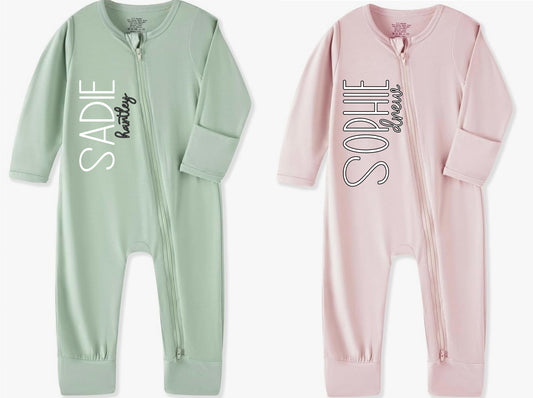Custom Baby zipper pj - not footed