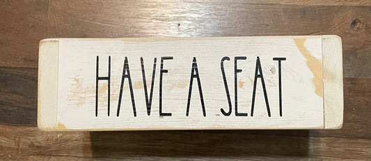 “Have A Seat” farmhouse style bathroom toilet caddy