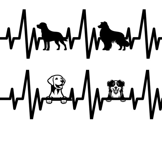 Custom Dog Heartbeat UV DTF White Decal