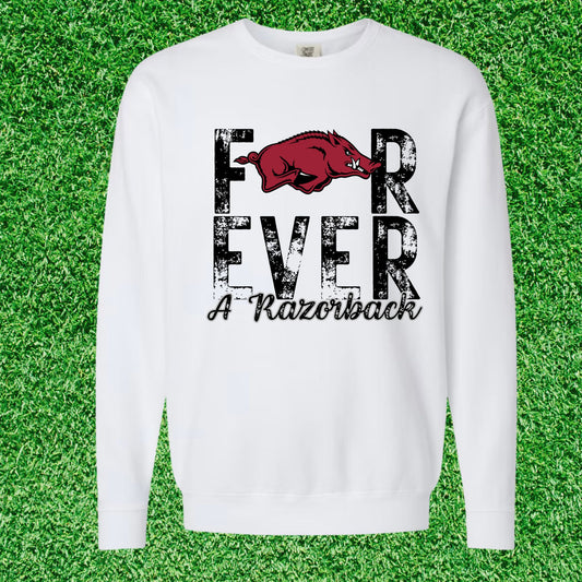 Forever a Razorback White Sweatshirt