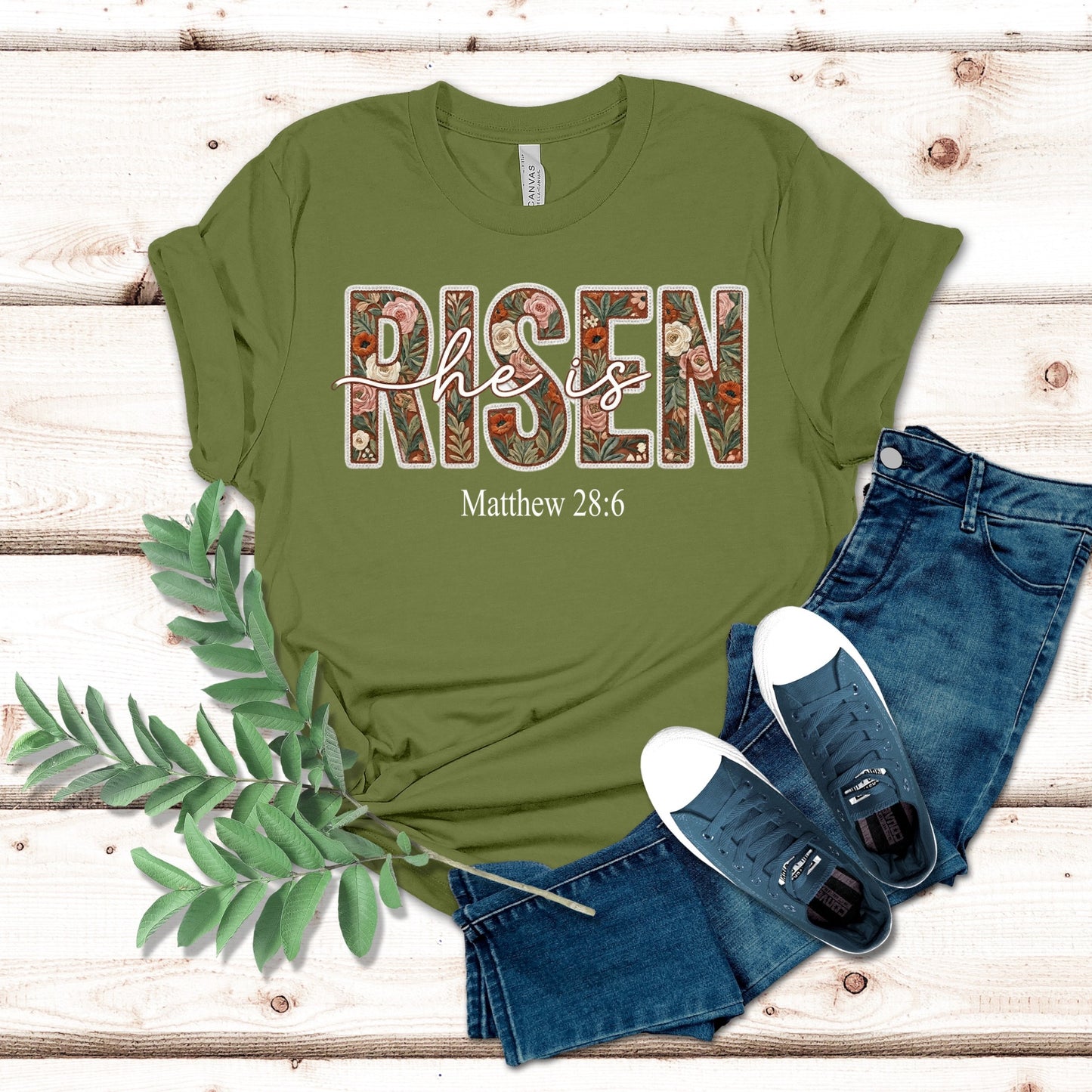 He Is Risen Floral Easter Shirt