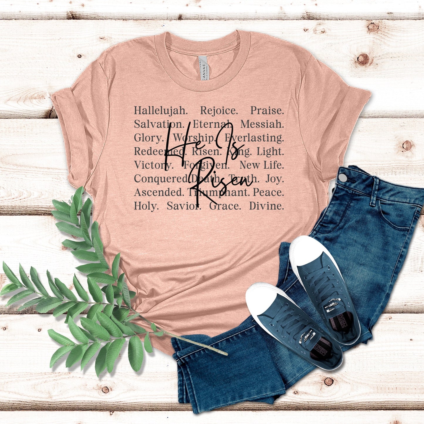 He Is Risen Word Block Easter Shirt