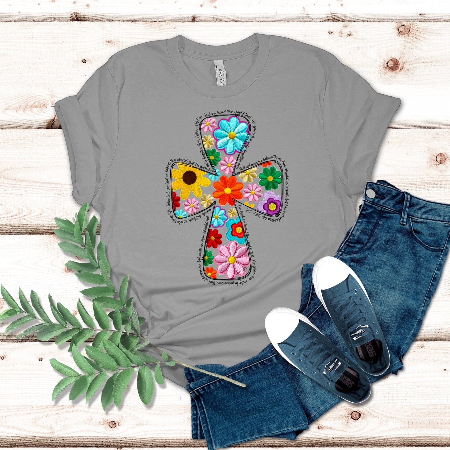 Floral Cross Easter Shirt