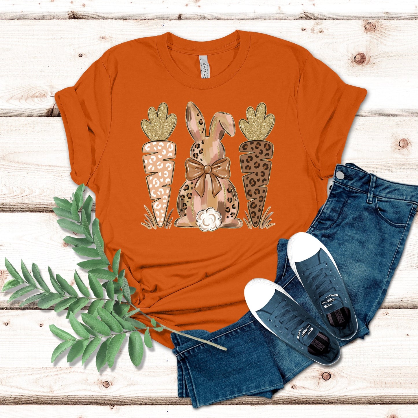 Neutral Carrot and Bunny Easter Shirt