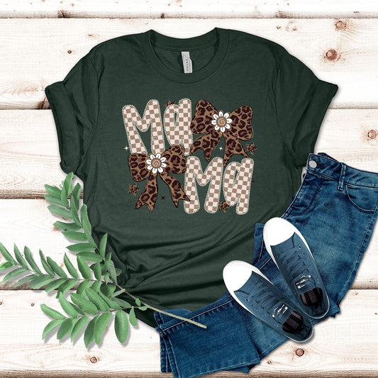 Mama w/Leopard Bows Shirt