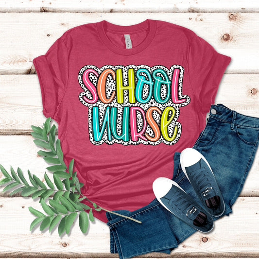Polka Dot School Nurse Shirt