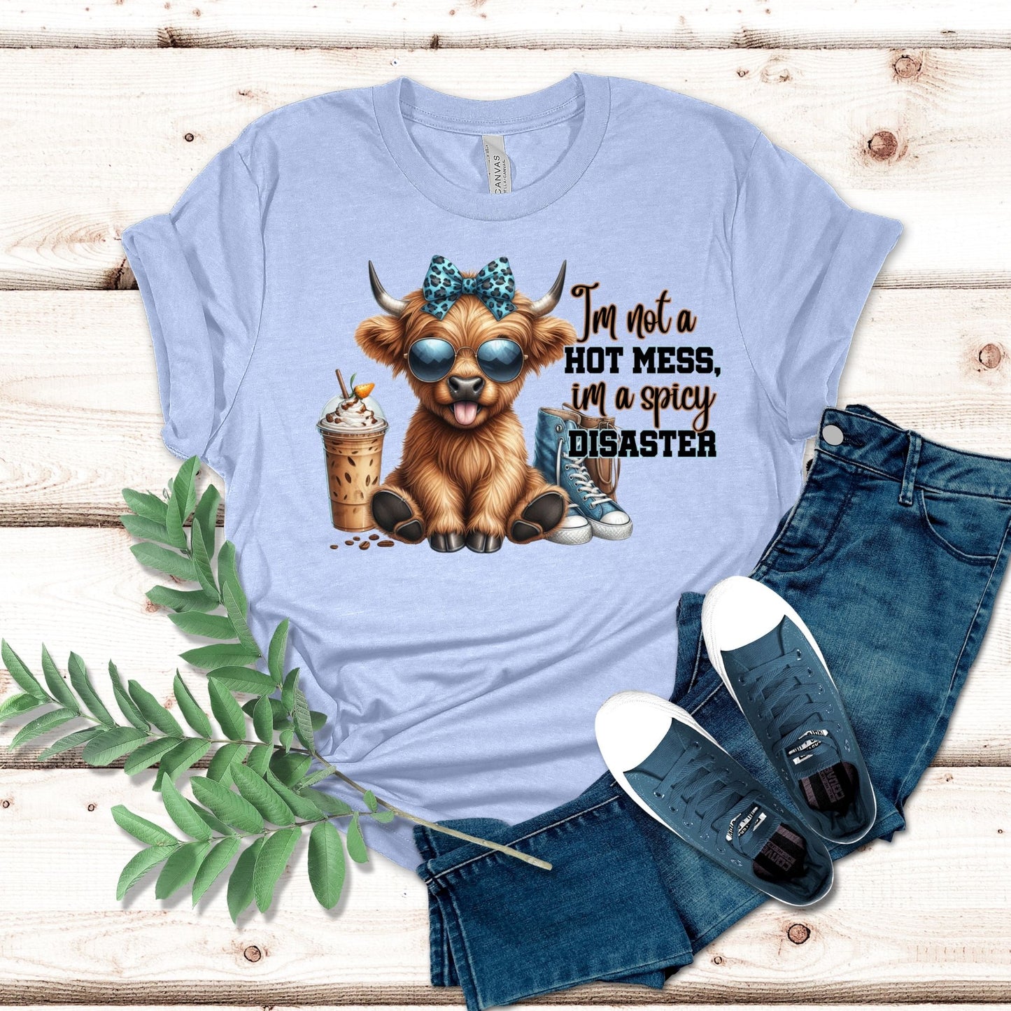 I’m Not A Hot Mess I’m A Spicy Disaster Highland Cow Shirt