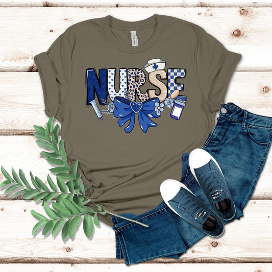 Blue Coquette Nurse Shirt