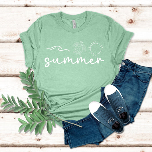 Wave Turtle Sun Summer Shirt