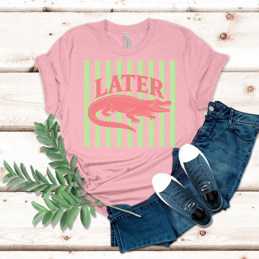Pink Green Later Gator Shirt