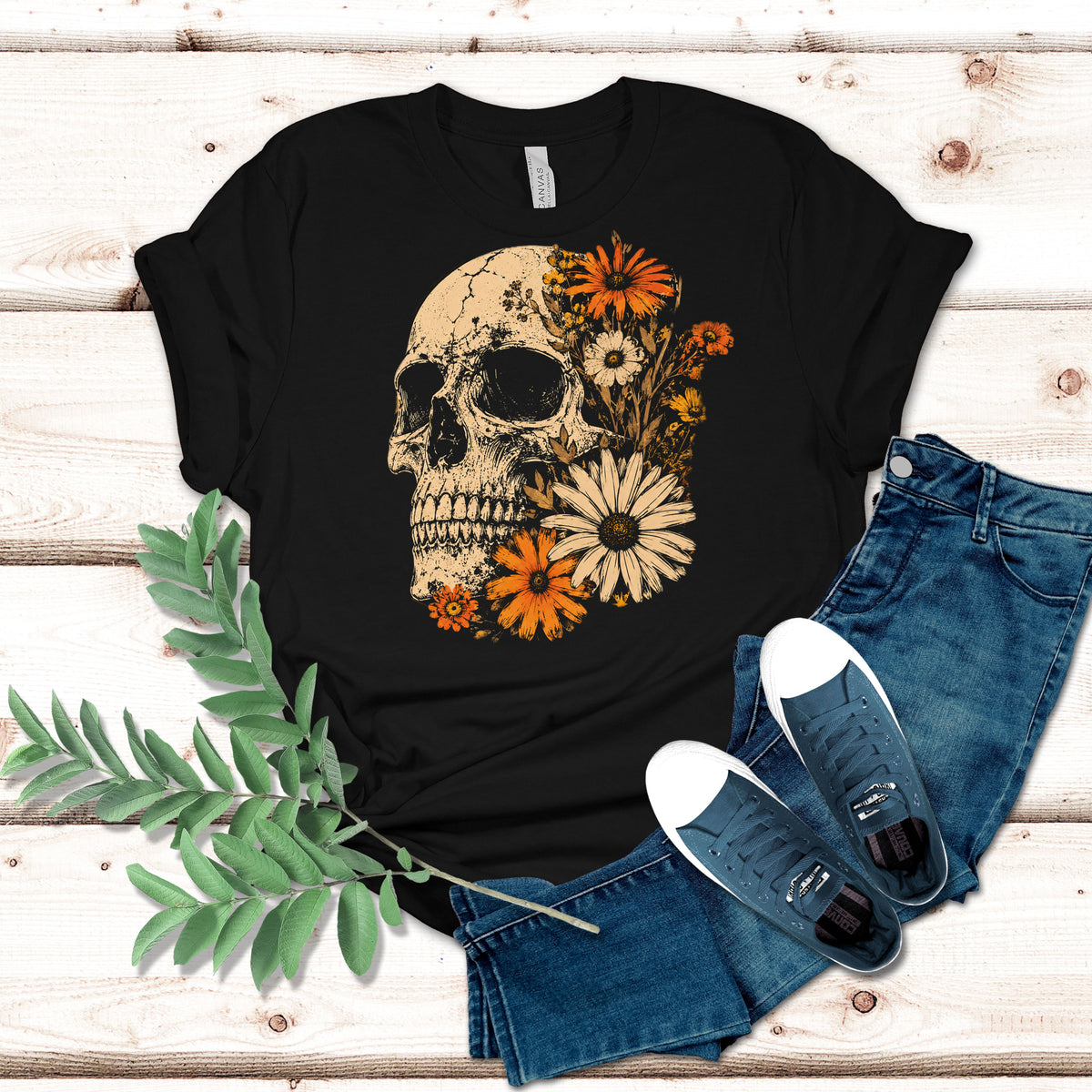 Floral Skull Halloween Shirt